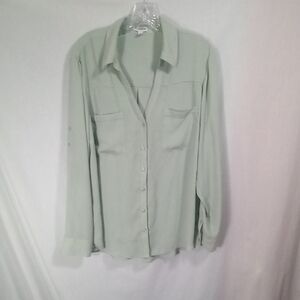 Express Mint Green Convertible Sleeve Button Down Shirt Size XL